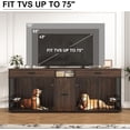thumbnail image 7 of ChVans 86.6" Dog Crate Furniture TV Stand for Large Breed Dogs, Wooden Kennel with Dual rooms, Dog Bowl, 2 Drawers &  Cabinet for Medium-Large Dogs, 7 of 7