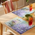 thumbnail image 4 of Purple Lavender Placemats Set of 6 Spring Leaves Bike Farm Country Garden Place Mats Indoor Wipeable Table Mats Washable Cloth Dining Table Placemats for Kitchen Holiday Party Home Decor 13x19 Inch, 4 of 9
