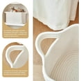 thumbnail image 6 of 3 Packs Cotton Rope Woven Basket With Handles for Shelves -15"*10.2"*9.1"(White), 6 of 6