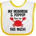 thumbnail image 3 of Inktastic Mommom and Poppop Love Me Grandson Boys or Girls Baby Bib, 3 of 4