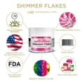 thumbnail image 3 of Hot Pink Edible Shimmer Flakes - 4g Jar, 3 of 4