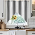 thumbnail image 4 of Gray White Ombre Kitchen Window Curtains, Swag Curtains Valance for Bedroom Living Room Bathroom, Modern Abstract Art Farmhouse Gradient Rod Pocket Window Curtain Block Drapes 2 Panels 28"x36", 4 of 9