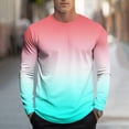 thumbnail image 2 of QIYAGBSA Ombre Gradient Long Sleeve T Shirts for Men Crew Neck Casual Pullover Lightweight Athletic Fit Fall Spring Base Layer Tees, 2 of 5