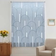 thumbnail image 3 of Ombre Sheer Curtains 45 Inches Long, Farmhouse Stripes Modern Abstract Art Light Filering Curtains, Breathable Simi Curtain Privacy Drapes for Kitchen Bathroom Lightweight Small Window Treatment, 3 of 9