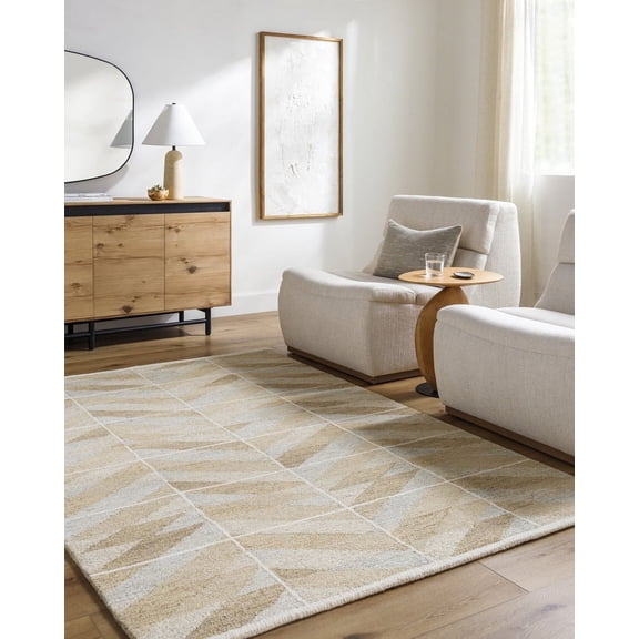 Livabliss Wool Rugs for Living Room, 5x7 Bournemouth Modern Brown Area Rug, Bedroom Dining Room Home Decor Handmade Carpet (5' x 7'6")