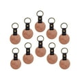 thumbnail image 4 of 10 llaveros de madera en blanco, llaveros con adorno de cuero, llaveros para hombres y mujeres Redondo, 4 of 9