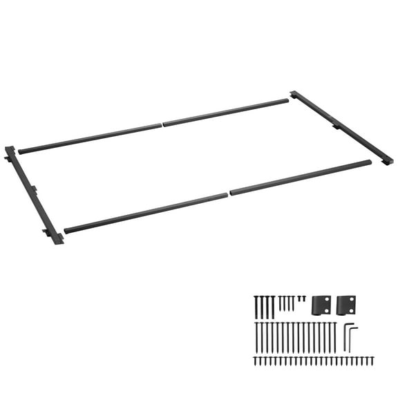 KFFKFF Adjustable Gate Building Kit for Openings 60 to 96 Inches Wide, Suitable for Fences 6 to 7 Feet High, Complete Gate Frame Kit with Latch Lock and Screws, Compatible with Wooden and Iron Fences