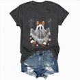 thumbnail image 6 of TOWED22 Fall Shirts for Women Halloween Bow Ghost Flower Graphic Tees Spooky Season Tops Cute Autumn Halloween T-Shirt(Grey,XL), 6 of 8