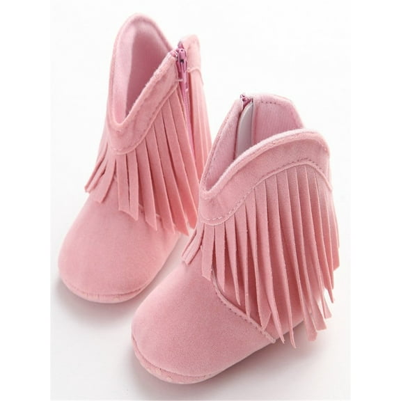 Baby Shoes Boots Newborn Infant Baby Boy Girl Soft Sole Boots Tassels Moccasins Crib Solid Shoes 0-18M