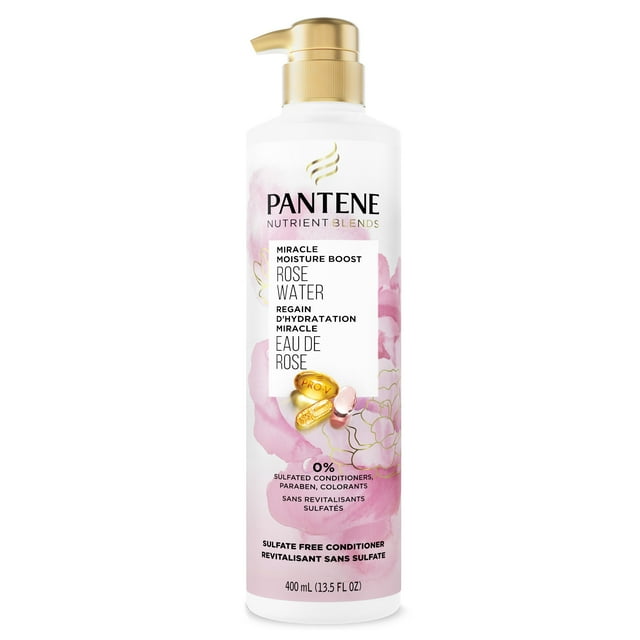 Pantene Nutrient Blends Miracle Moisture Boost Rose Water Sulfate Free Shampoo