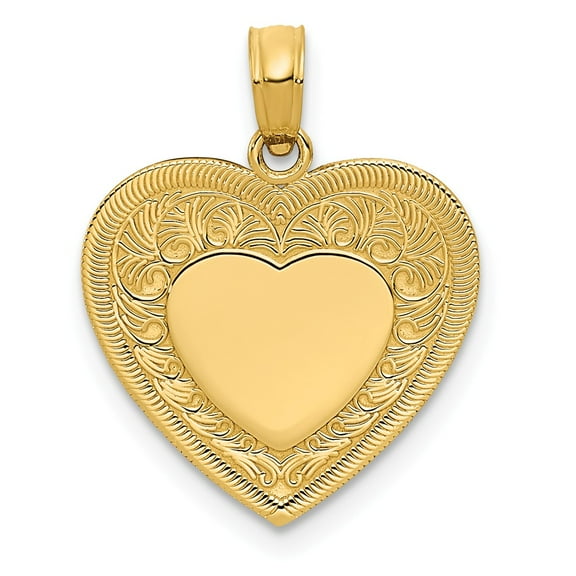 Real 14kt Yellow Gold Polished Heart Pendant; for Adults and Teens; for Women and Men