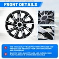 thumbnail image 2 of 15 inch Hubcaps Set of 4 Wheel Rim Cover (Only Fit for Iron Hub) PP Material Universal Wheel Rim Hub Cap Replacement(Silver Lacquer & Black Lacquer), 2 of 7