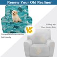 thumbnail image 4 of HELLHERO Sea Turtle Starfish Recliner Covers, Washable Elastic Recliner Couch Covers with 4 Pack Pockets, Anti Stain for Single Reclining Chair in Living Room, 4 of 8