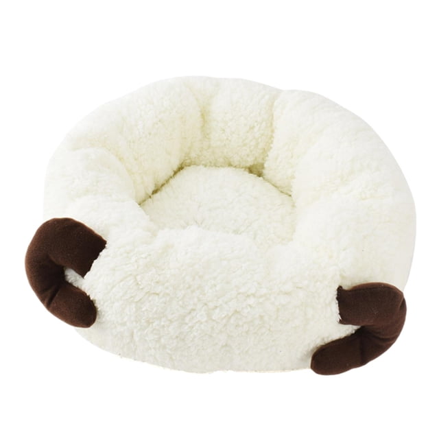 Cama autocalentable para mascotas, caseta de interior acogedora para perros y gatos, ideal para cachorros y chihuahuas. blanco pequeño