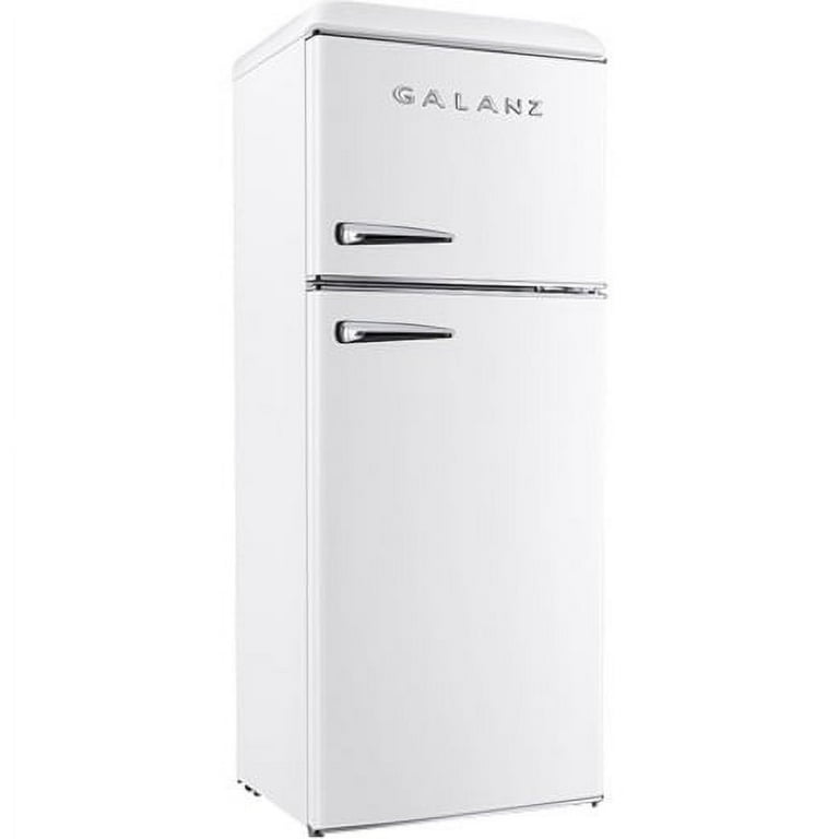 Galanz GLR10TWEEFR 10 cu. ft. Retro Frost Free Top Freezer Refrigerator,  Milkshake White 