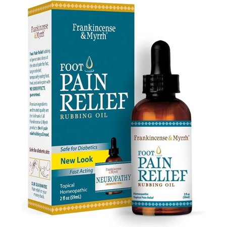 FRANKINCENSE & MYRRH Nerve and Foot Pain Relief Rubbing Oil, Maximum Strength with Essential Oils, 2 Fl. Oz.