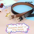 thumbnail image 4 of 2 Pack Kids Leather Belts for Girls Fashion O-Ring Buckle belts for Teen Girls Jeans school uniforms, 4 of 6