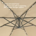 thumbnail image 4 of 10FT Offset Patio Umbrella, Solar Light Cantilever Umbrella with 32 LED Lights, Market Outdoor Hanging Deck Umbrella for Pool, Yard, Garden (Tan), 4 of 8