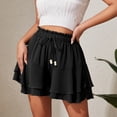 thumbnail image 6 of Women Mini Skirts with Built in Shorts Solid Color Elastic Waist Casual Versatile Comfortable A-Line Short Skirts, 6 of 10