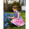 thumbnail image 4 of Aideaone Toddler Girls Dresses Kids Summer Ruffle Sleeve Tie Back Casual Sundress 2-8T, 4 of 7
