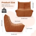 thumbnail image 2 of Vesgantti Fireside Chair, Lazy Floor Sofa Couch, Corner Bean Bag Chair for Adults, Tatami Sofa, Soft Suede Lazy Sofa for Living Room Bedroom Salon Office, 2 of 8