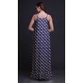thumbnail image 4 of Bimba Navy Blue Floral Feathers & Anemone Spaghetti Strap Womens Sleepwear Nightgown Ladies Nightwear Nursing Sleep Dress Large, 4 of 5