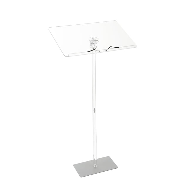 Podium Lectern – Clear Acrylic Slanted Stand-Up Floor Podium (50 Inches), Transparent Church/Office Pulpit – 1-Pack