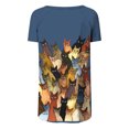 thumbnail image 5 of Camisetas de cuello redondo para mujer Camisetas con estampado vintage Camisetas de manga corta Blusa Tops Fridja bn4485, 5 of 5