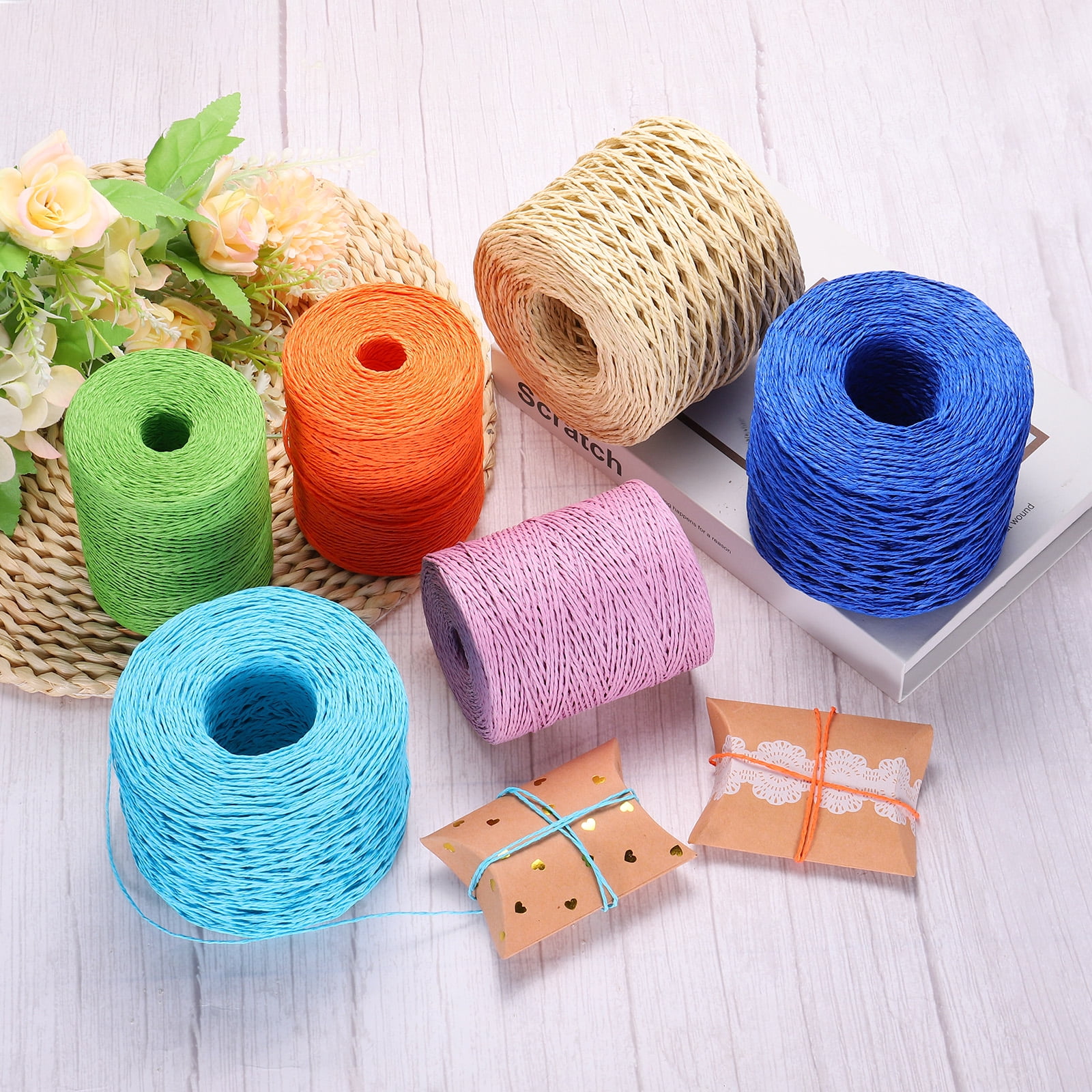 Ruban Raffia Papier 1/4 De Pouce Couleur Vin Rouge - 218 Yards (environ 200m), Marque Uxcell, Neuf Pour DIY !