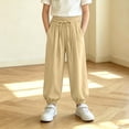thumbnail image 6 of FAIWAD Joggers for Girls Loose Drawstring Waist Pants with Pockets Kids Casual Outdoor Clothes, 6 of 9