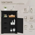 thumbnail image 6 of SEEKOL Wood Bathroom Floor Cabinet with 3 Drawers &1 Cupboard, Free Standing Storage Organizer Hallway Entryway Cabinet for Living Room Kitchen, Espresso,14"D x 26"W x 35.5"H Black, 6 of 10