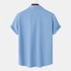 thumbnail image 4 of Hombres Casual Botones Sólidos Playa Doble Bolsillo Turndown Camisa De Manga Corta Blusa Pompotops oipoqjl48362, 4 of 8