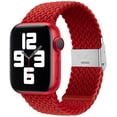 thumbnail image 1 of Boucle Solo Tressée Réglable avec Boucle Compatible avec Bracelet Apple Watch pour Hommes et Femmes, Bracelet Élastique en Nylon Extensible pour iWatch Séries SE 6 5 4 3 2 1(Rouge,42/44mm), 1 of 5