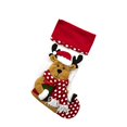 thumbnail image 3 of Apeya Plush Christmas Stocking 3D Fox Penguin Santa Reindeer Character Red Cuff for Fireplace Hanging Holiday Decor Family Gift Home Decoration, 3 of 5