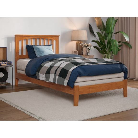 HomeStock Boldly Bohemian Twin XL Foundation Bed with Charging Station, Light Toffee - 82.76"L x 42.76"W x 41.34"H, Solid Wood, 600 lbs Capacity