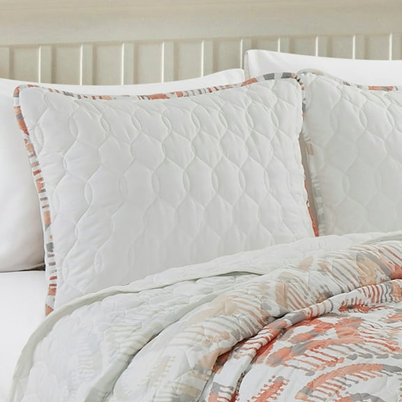 Evjk 3-Piece Large Quilted Bedding Set – Double-Sided, Lightweight, Cozy Brushed Microfiber Coverlet with Decorative Pattern, Queen