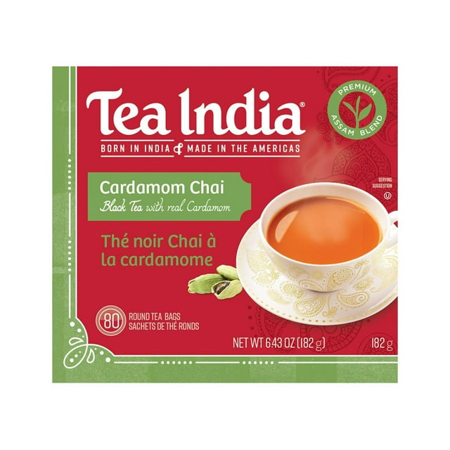 Thé indien à la cardamome et au chai, 80 sachets de thé