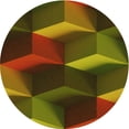 thumbnail image 1 of Ahgly Company Indoor Round Patterned Dark Yellow Green Area Rugs, 6' Round, 1 of 6