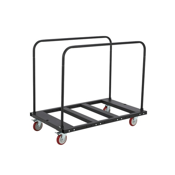 Folding Table Cart Dolly, 45.8x29 Inches, 1800 Lb Capacity Heavy Duty Steel Panel Cart with 360° Swivel Wheels, Event Table Trolley for Party Hotel Warehouse, Adjustable Drywall Dolly Cart