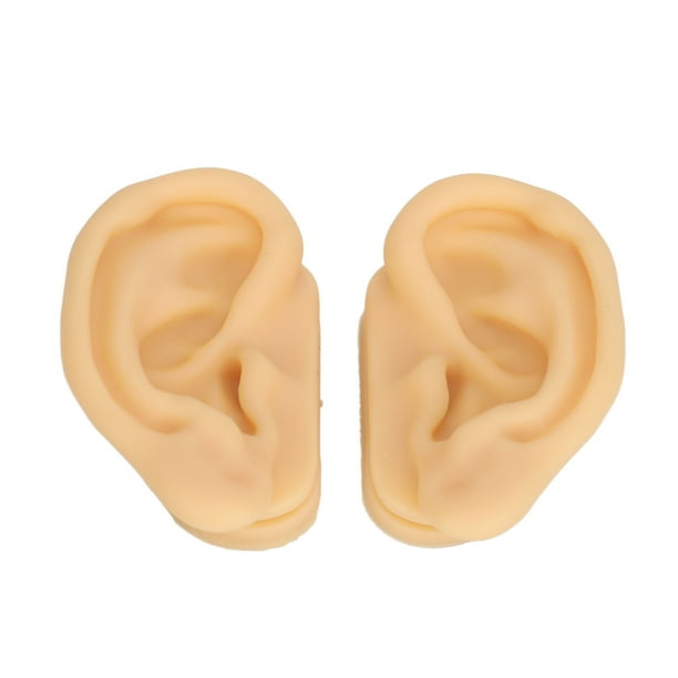 Modelo De Oreja De Silicona, Modelo De Práctica De Perforación De Oreja Ligero, Flexible Y Realista, 1 Par Para Exhibición De Aretes