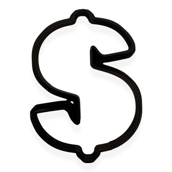 Dollar Sign Cookie Cutter with Easy Push Design (3 inch)
