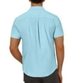 thumbnail image 3 of CHEEREAM Men's Button Down Shirts Short Sleeve Casual Summer Beach Shirts Vacation Wedding Shirts Sky Blue L, 3 of 6