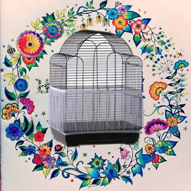 Vaidha Soft Airy Bird Cage Seed Catcher Stretchy Nylon Mesh Net Cover Parrot Cage Skirt