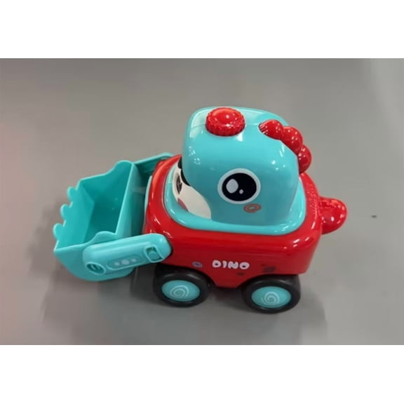 SCNOR Dinosaur Press and Go Toy Car for Toddlers 3 , Push Construction Truck with Movable Excavator Arm