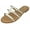 White / Gold, variant on Shoes Women Gladiator Sandals Studded Slip On Flat Flip Flops DING-32 White / Gold 8