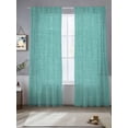 thumbnail image 5 of Vintage Teal Green Semi Sheer Window Curtains 84 Inches Long, Farmhouse Retro Solid Color Linen Texture Rod Pocket Voile Chiffon Curtain Light Filtering Drapes for Living Room, 52"x84", 2 Panels, 5 of 9