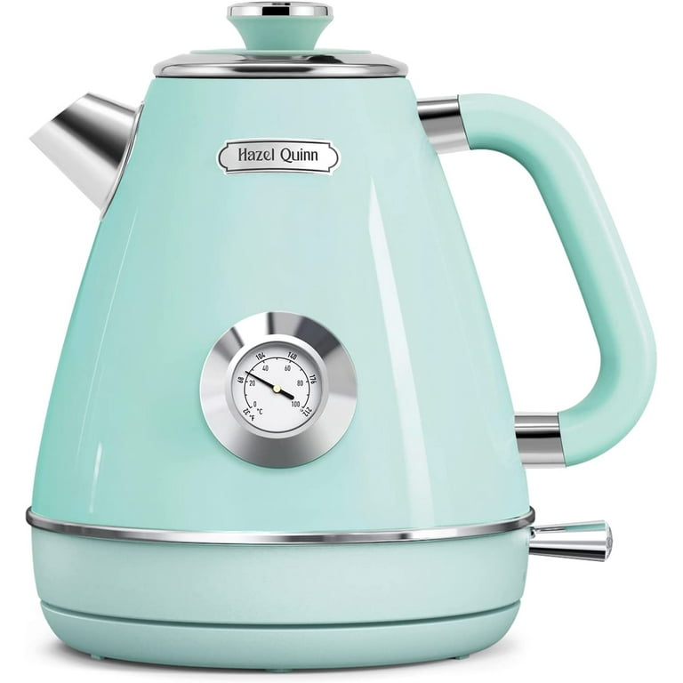 Retro Style 1.7L Electric Kettle | Black & Stainless Steel