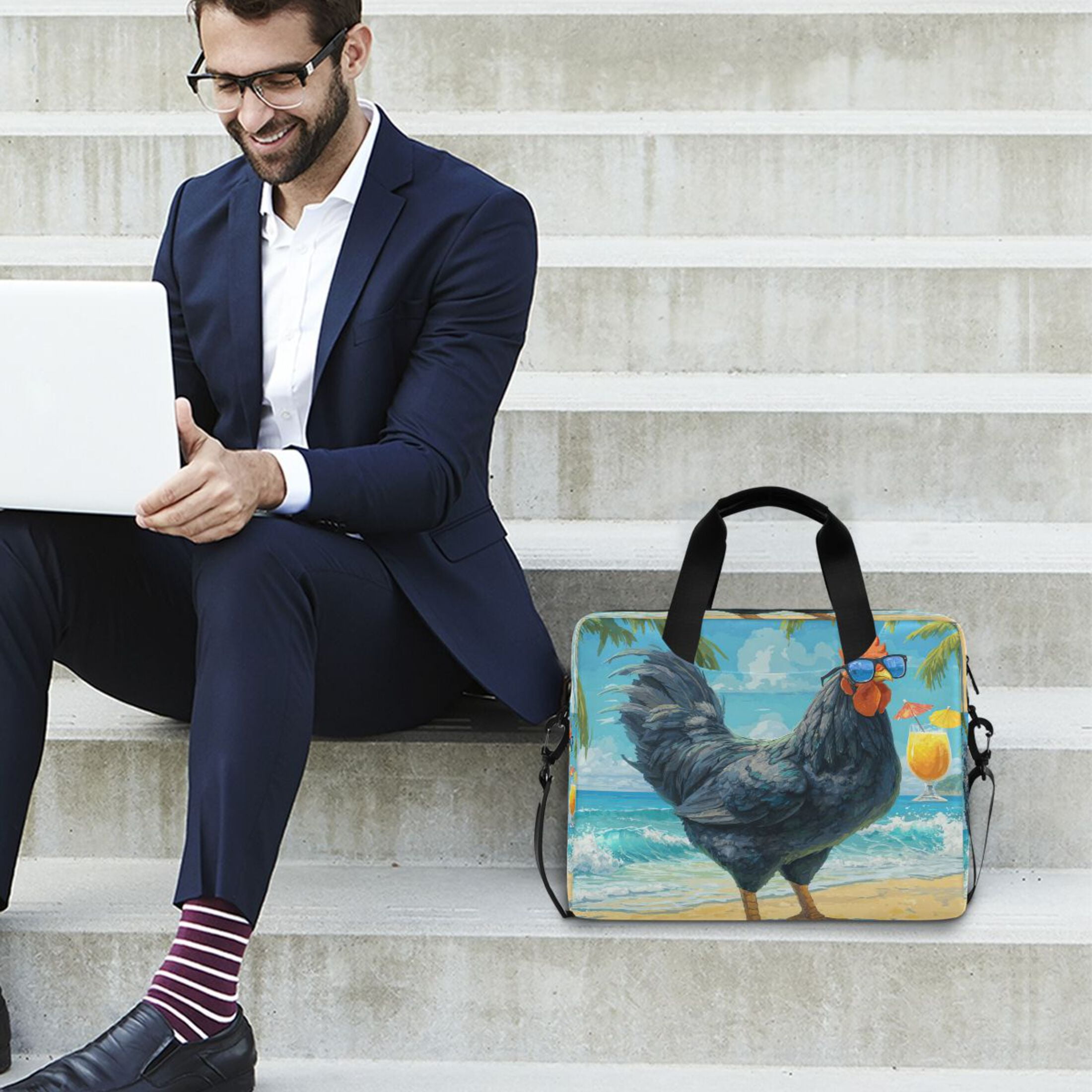 Laptop Bag Laptop Briefcase 15.7 x 3 x 11.8 Inches Laptop Bag Briefcases Laptop Storage Travel Laptop Bag Work Laptop Bag Black Rooster