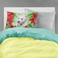 thumbnail image 2 of Westie Poinsettas Fabric Standard Pillowcase, 2 of 2