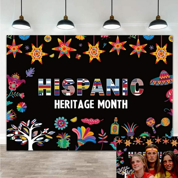 Hispanic Heritage Month Photography Backdrop Latin American Spanish Classroom Backdrop National Hispanic Heritage Month Decoration Photo Banner